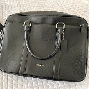 Coach Black Leather Briefcase